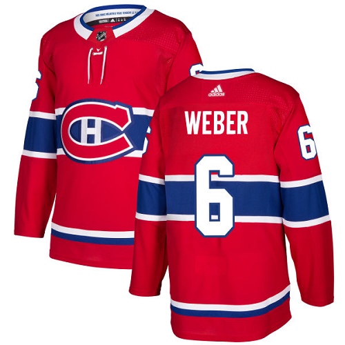 Men's Adidas Montreal Canadiens #6 Shea Weber Red Stitched NHL Jersey